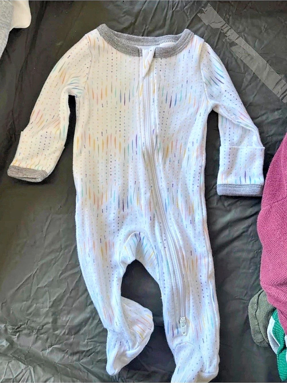 Nanit Breathing Wear Sleeping Bag / Pajama Printed Footie White Newborn